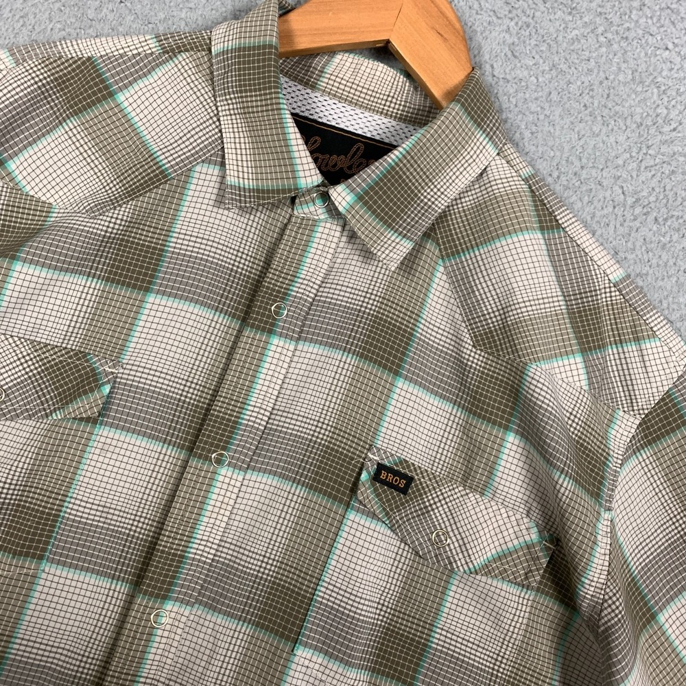 Howler‎ Bros H Bar B Tech Shirt Men's Large L Mountain Plaid Western Snap Button
